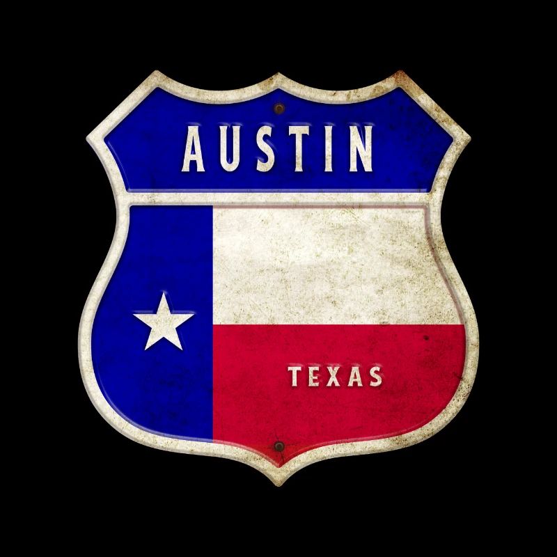 Austin Texas crest flags design