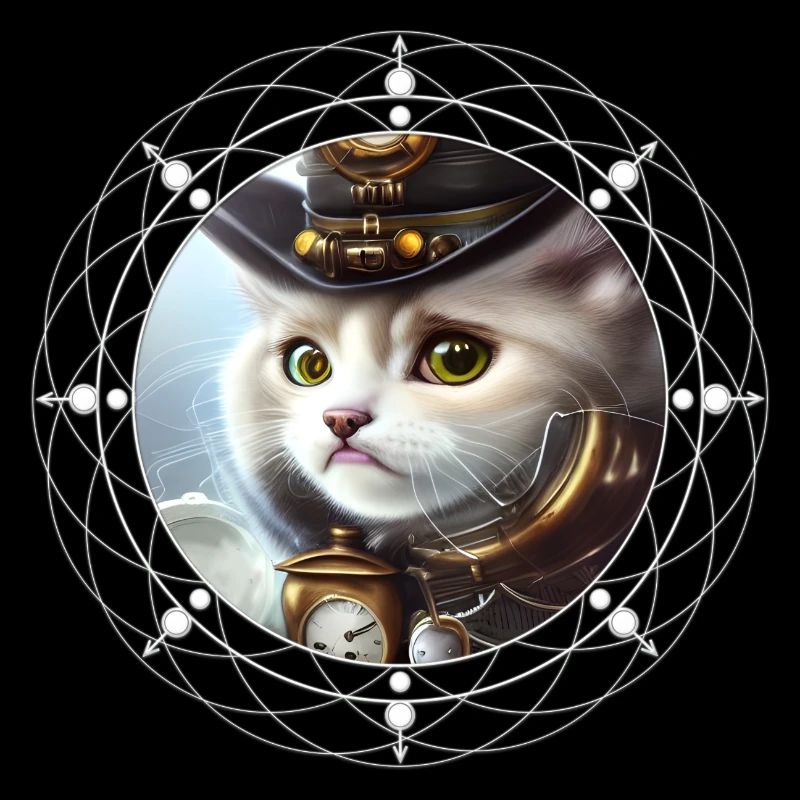 Cute steampunk kitten