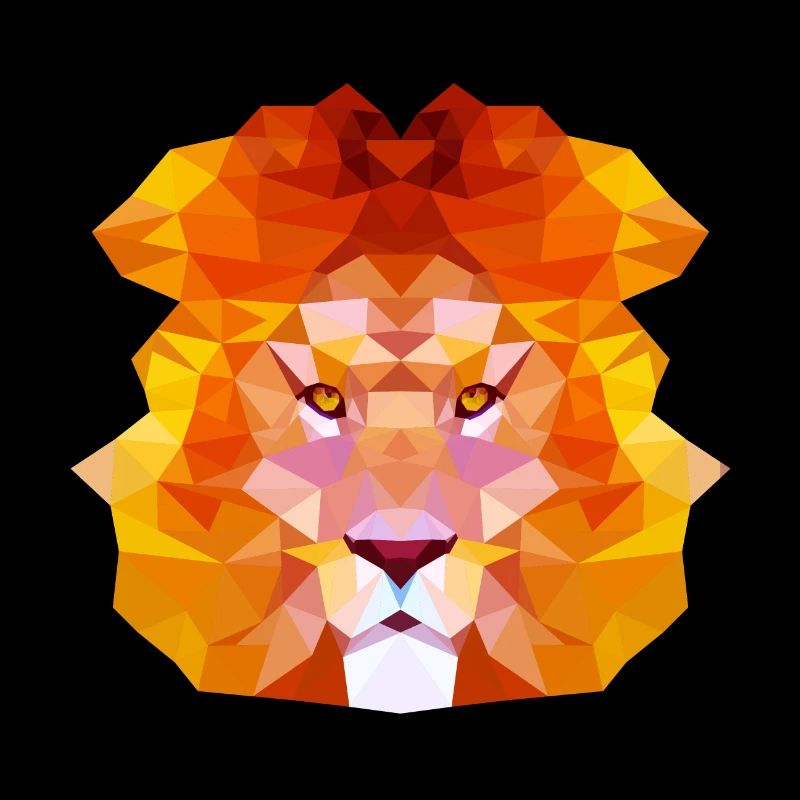 Belle conception de polygone de lion