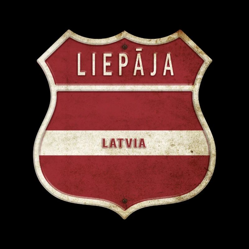 Design du drapeau de la Lettonie de Liepāja