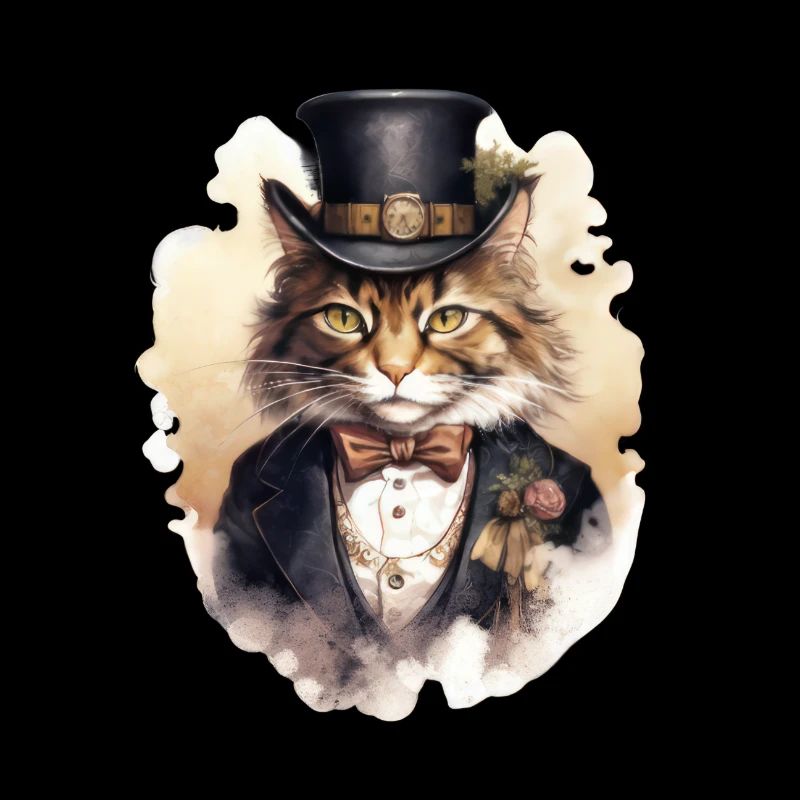 Cat in 1800 Years Style Dressed Noble Baroque