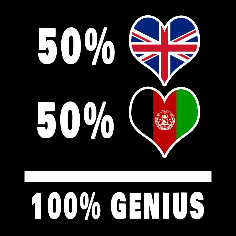Afghanistan and Great Britain 100% Genius Flag