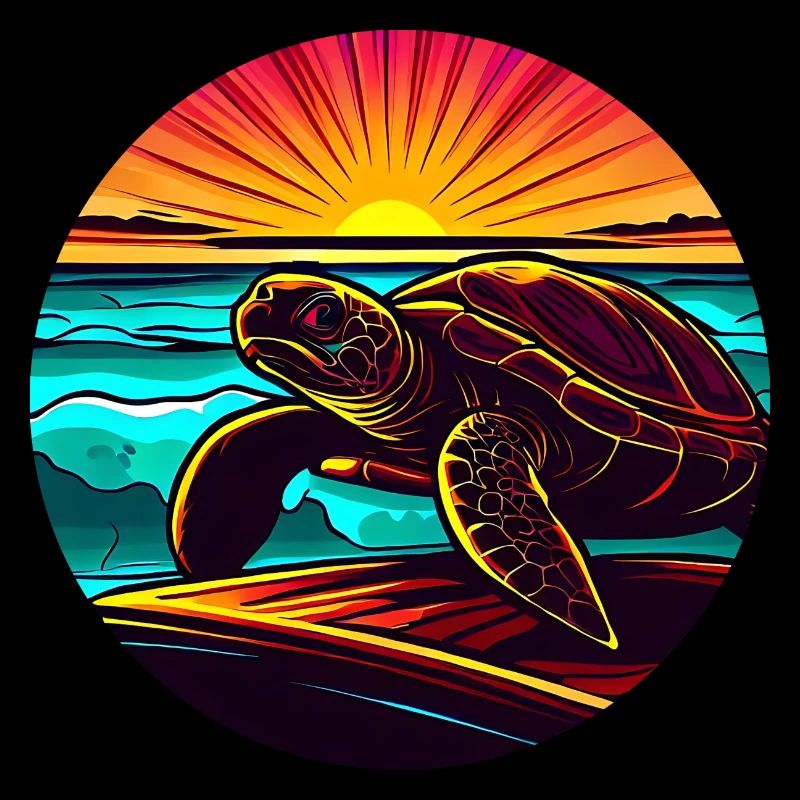 Turtle at sunset, Inspirational