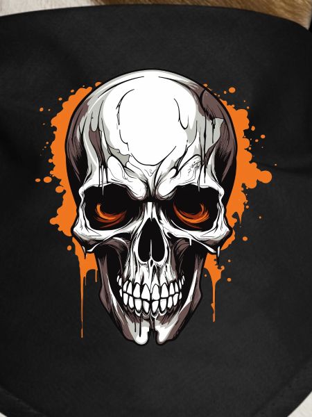 Orange Skull Splatter Gothic