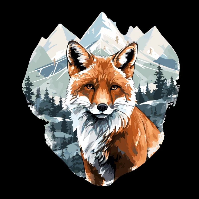 foxes, fox, forest, winter, mountain, nature, animals