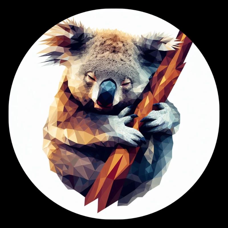 Koala in Polygon Kunst am Ast