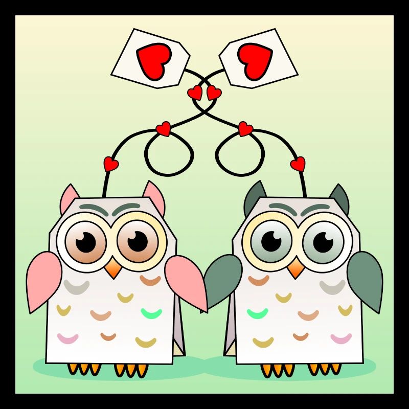 Verliebtes Paar Eulen Teetrinker