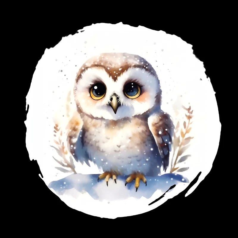 Schnee Eule Aquarell