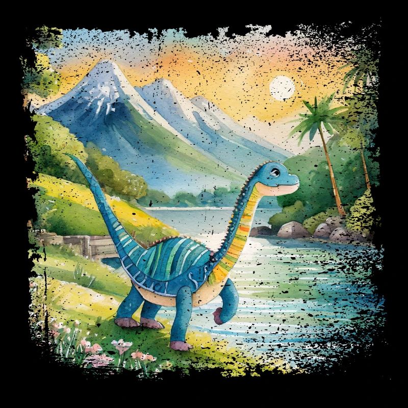 Niedlicher junger Thesaurus Kinderbuchstil Aquarel
