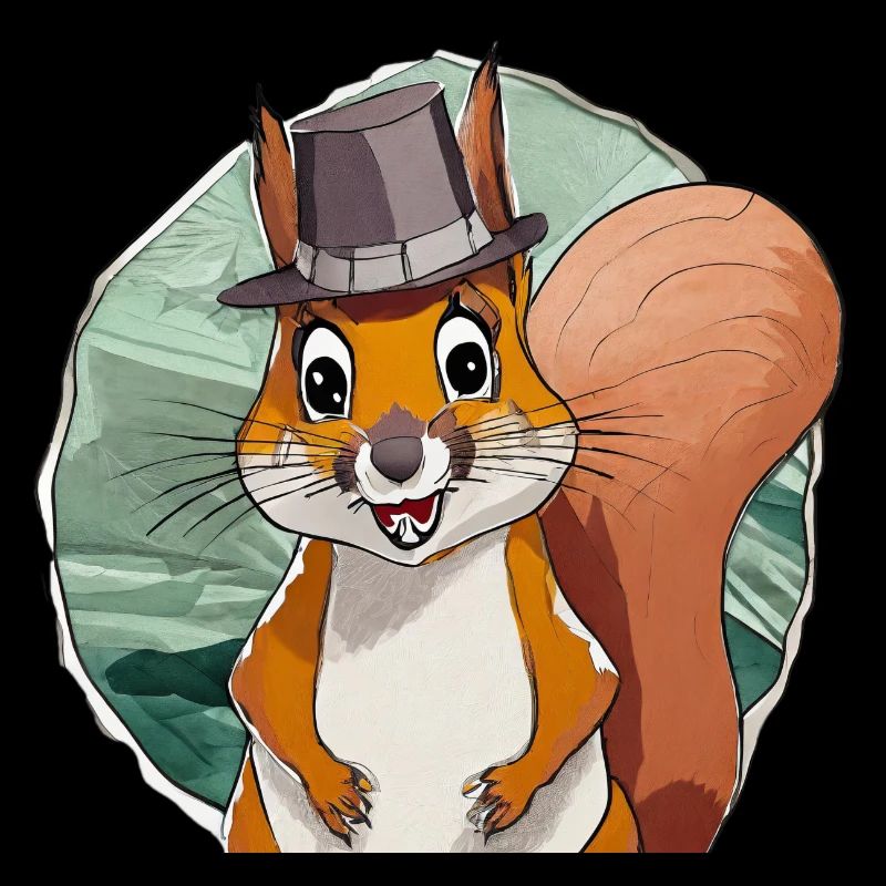 écureuil drôle avec chapeau