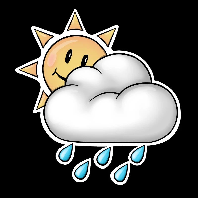 Cheerful Sun with Cloud Rain