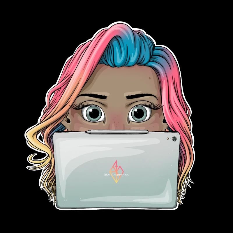 Lebendiges Reva Prisma arbeitendes Mädchen Design