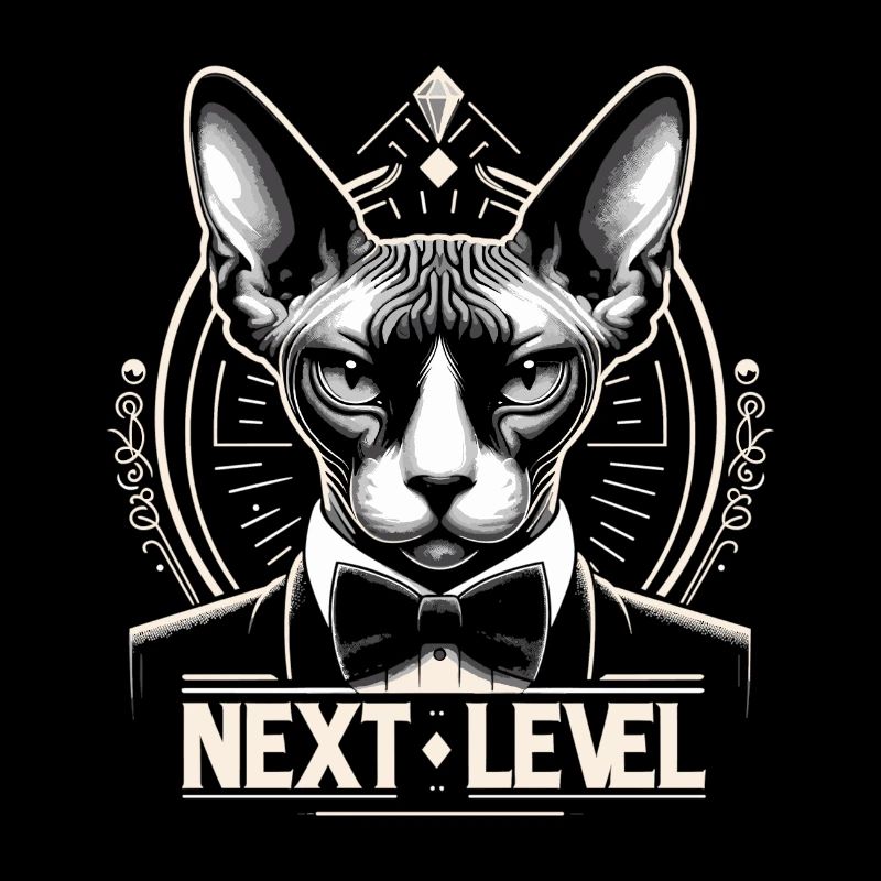 Sphynx Cat Chic Suit Tuxedo Level Gift