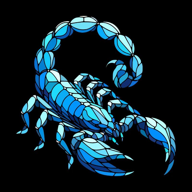 Blue Scorpio Polygonal Geometric Art