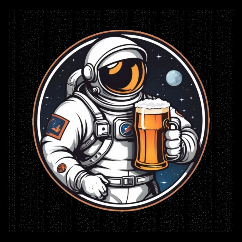 Astronaut mit Bier im All