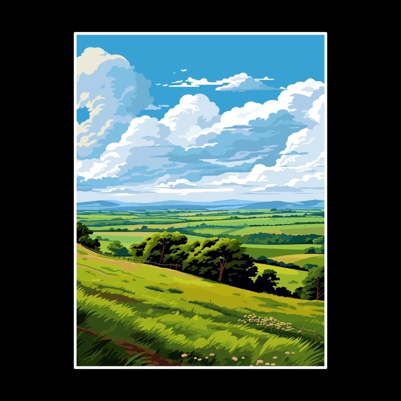 Blackdown Hills Aonb Voyage Affiche Souvenir WPA