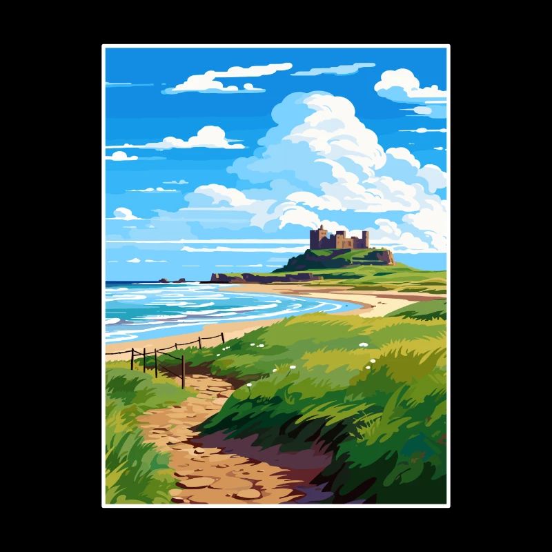 Affiche de voyage Aonb de la côte de Northumberland