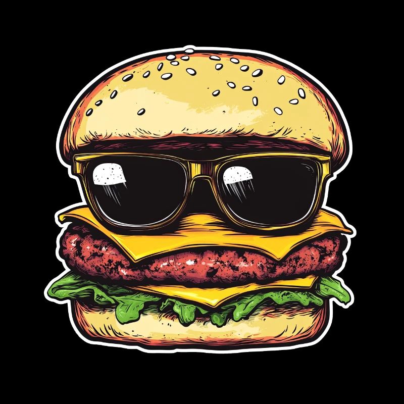 Burger avec lunettes de soleil – Pop Art