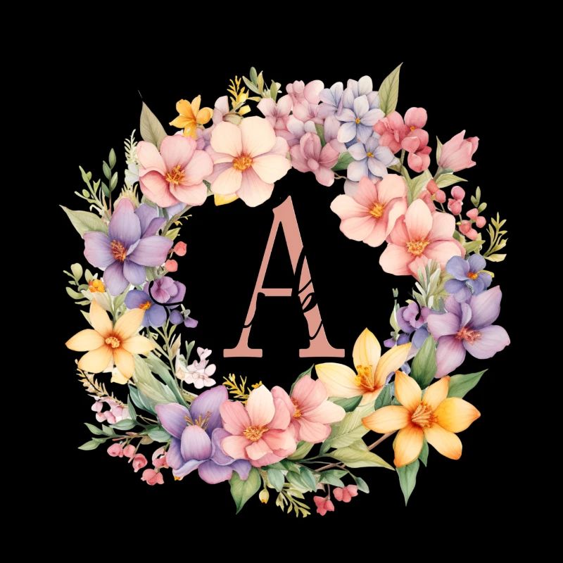 A| Monogramme | Nom | Anke | Aquarelle | Coloré