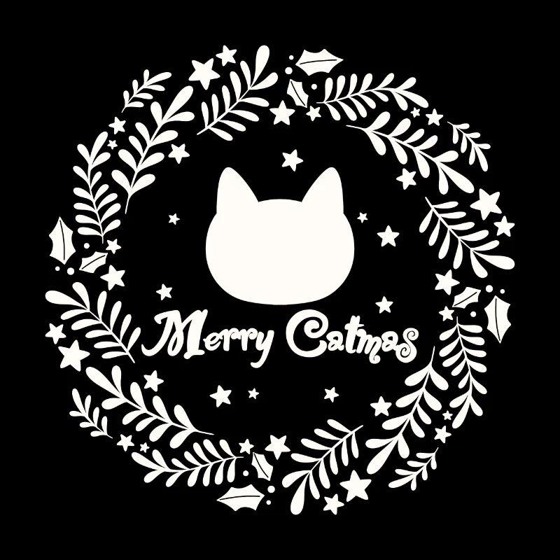 Weihnachtskranz mit Katze - Merry Catmas
