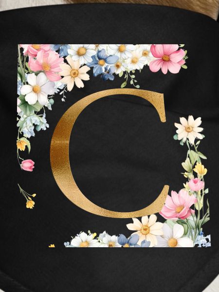 C Monogram, Floral, Customizable