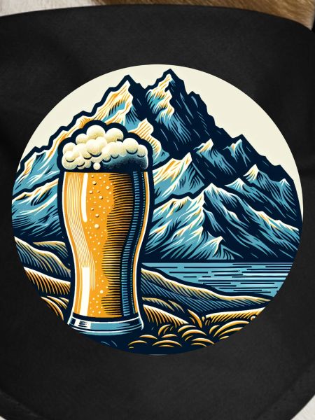 Mountain Beer Landscape Illustration
