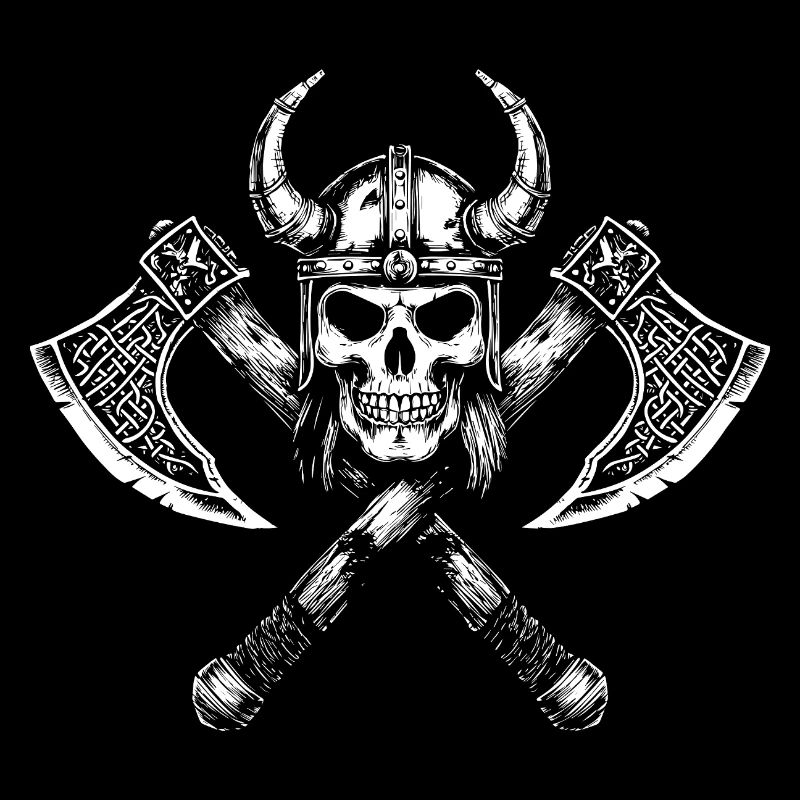 Viking skulls and axe
