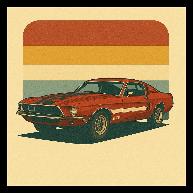 Shelby rétro avec drapeau vintage