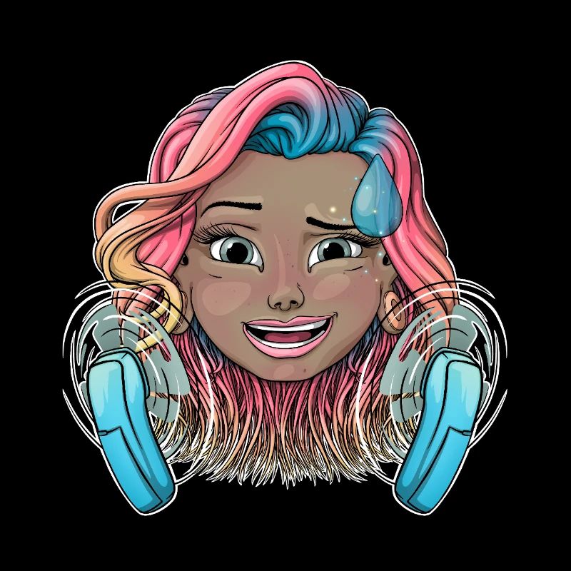 Buntes warmes Mädchen mit Fächern