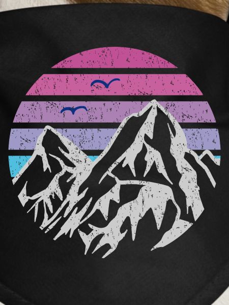 Mountains Retro Sun