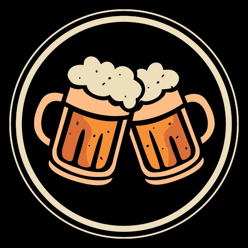 Prost Bierkrüge Emblem Cartoon Design