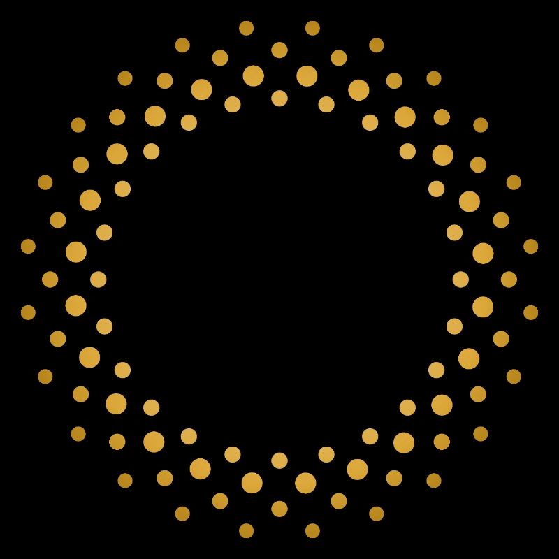 Ring-shaped, golden dot pattern