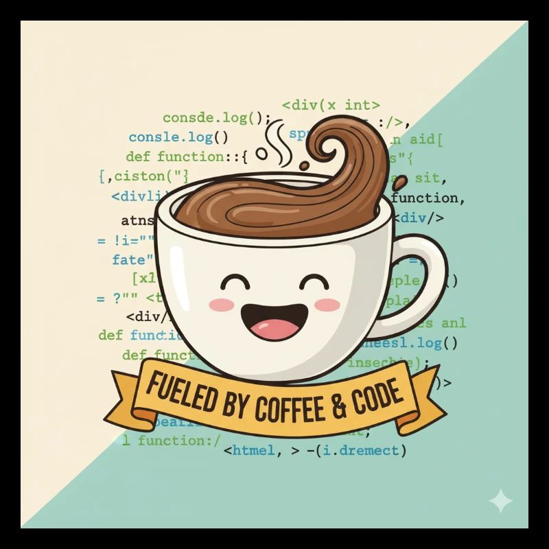 Happy Coffee Becher und Code