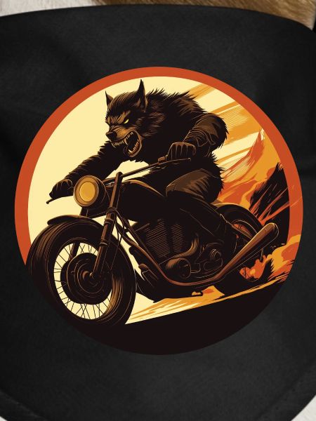 Werewolf Motorcycle Flame Circle