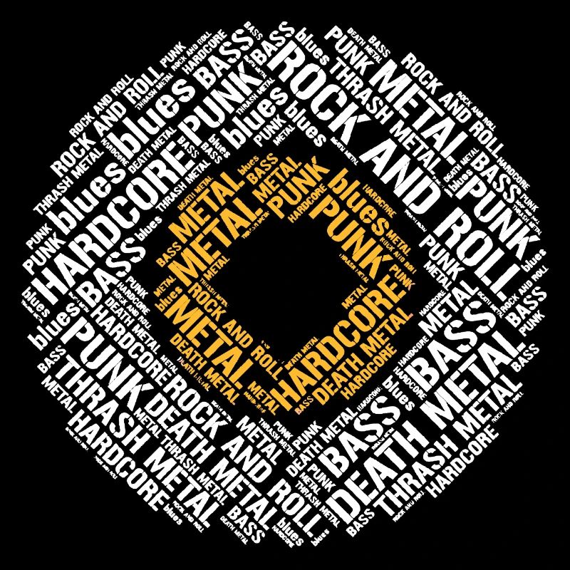 Disque vinyle typographique avec des styles de musique hardcore