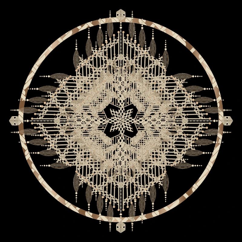 Round macrame ornament full of peace and harmony