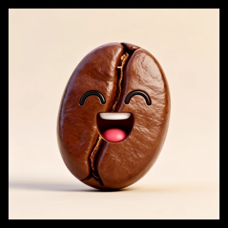 Lachende Kaffeebohne