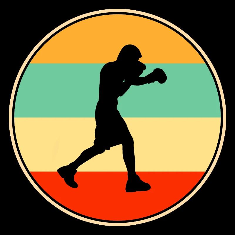Athlète de boxe Retro Silhouette Sport de Combat
