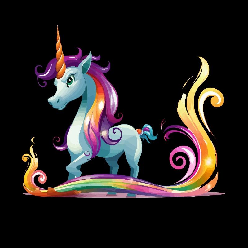 Courants de couleurs de licorne arc-en-ciel
