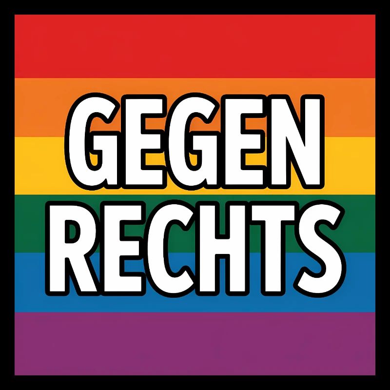 Gegen Rechts - Antifa Regenbogen Tee