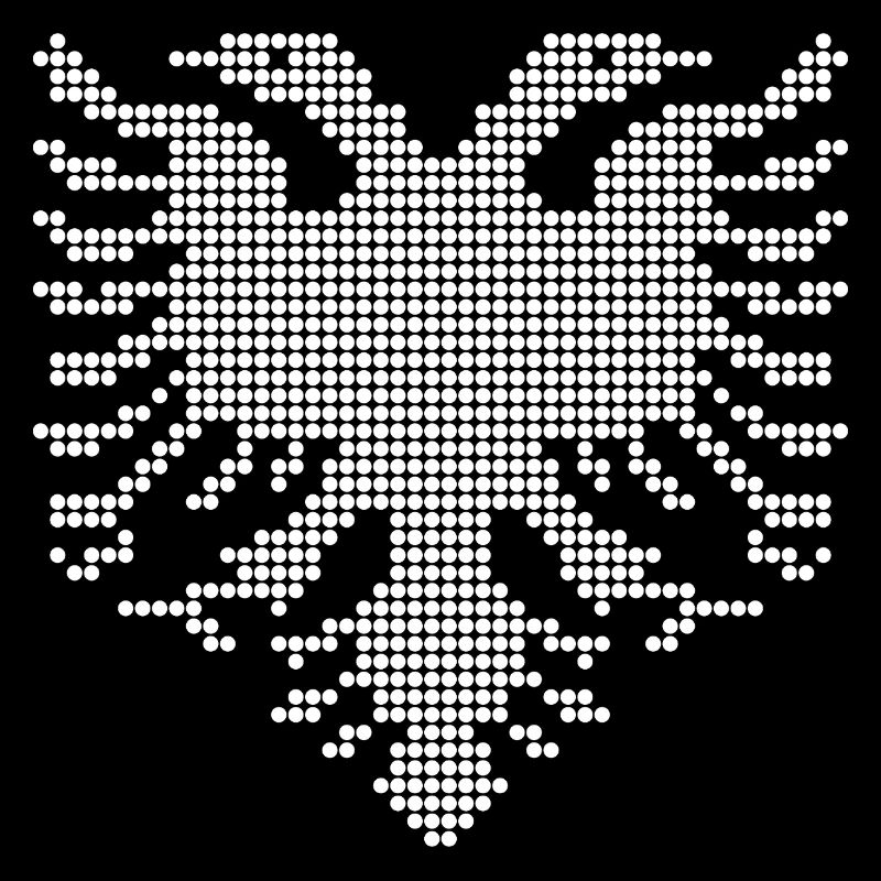 Albanian Double Headed Eagle Dotwork Emblem