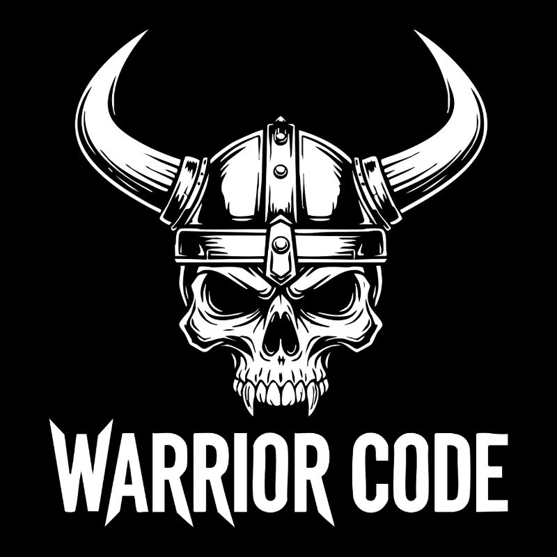 Kriegercode, Schädel, Wikinger, nordischer Hörnerhelm,