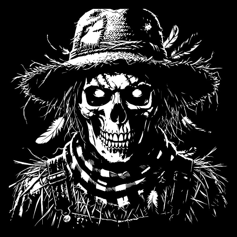 Skeleton with straw hat
