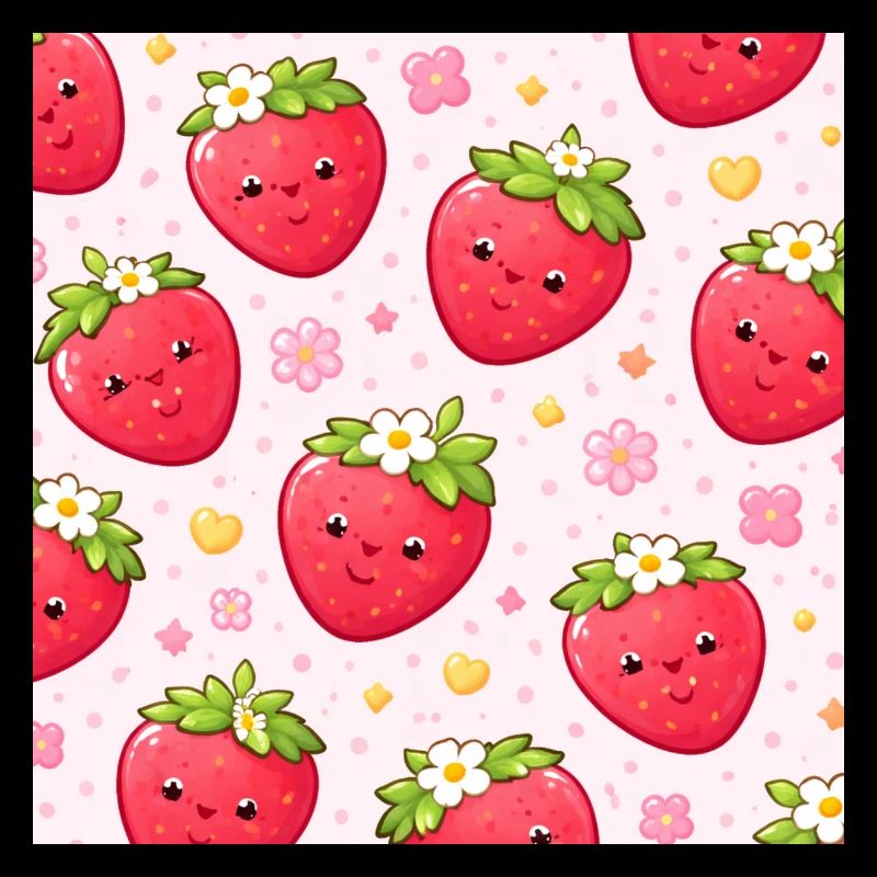 Kawaii Strawberry Polka Dot Pattern Pink