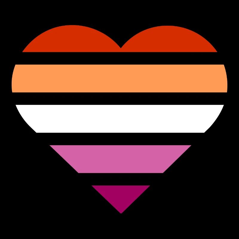 Drapeau de la fierté Cœur · Lesbienne