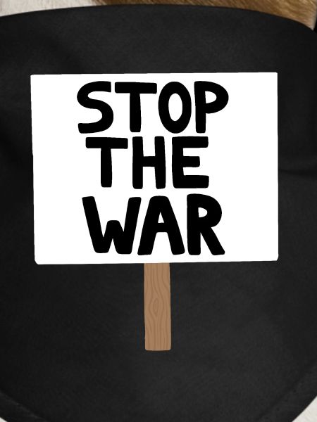 Stopp das Kriegsprotest-Schild