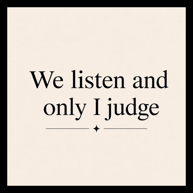 We listen and only I judge
