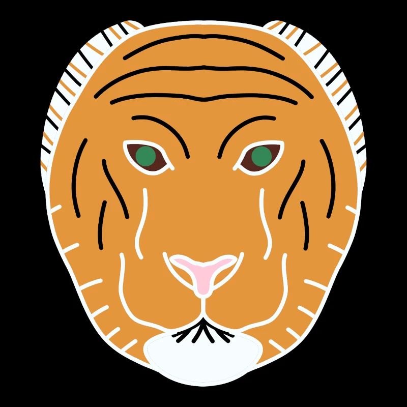 Orange Minimalist Tiger