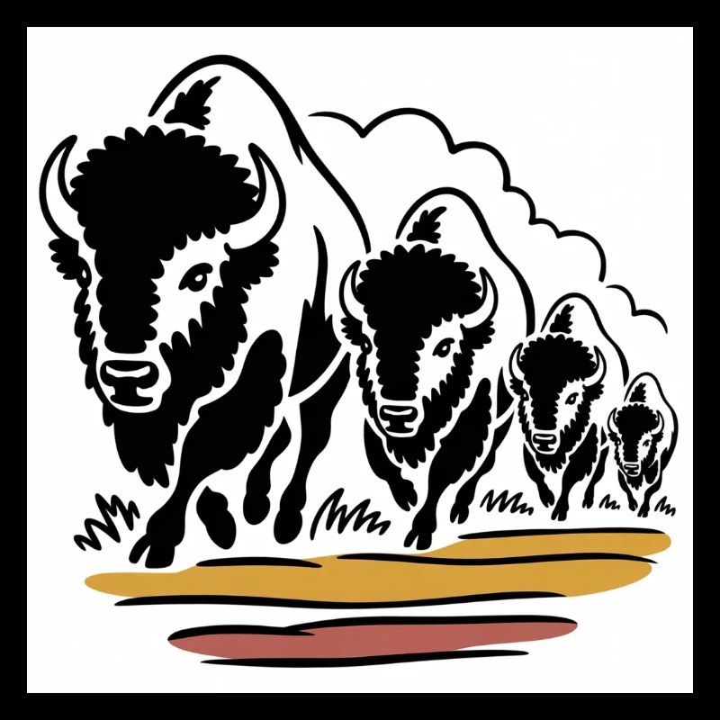 Buffalo horde on the move