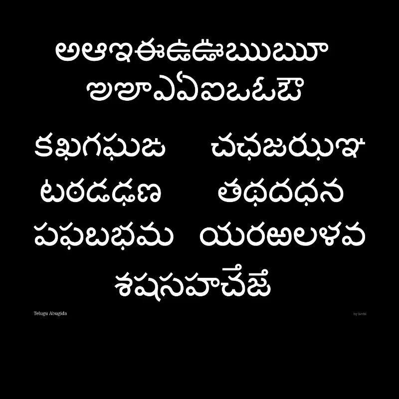 Telugu Abugida (white)